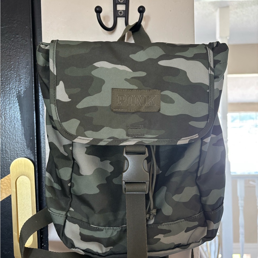 (PINK Victoria's Secret) Green Backpack Sleek and Modern Design - Picture 4 of 10